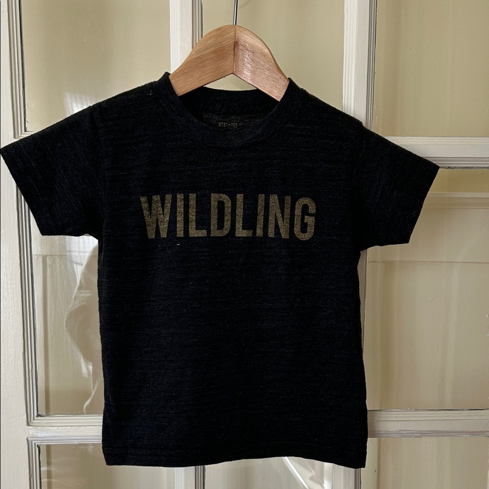 Pebbled Black Kids T-Shirt WILDLING